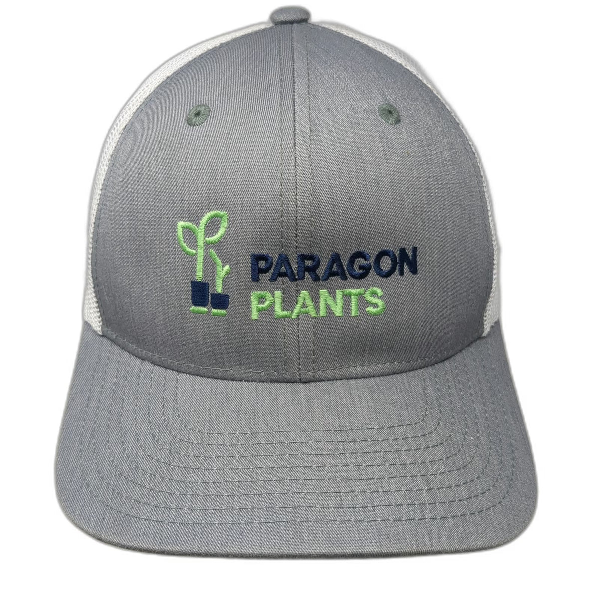 Allcaps Paragon Plants Trucker Hat Gray One Size Mesh Back Snapback Logo