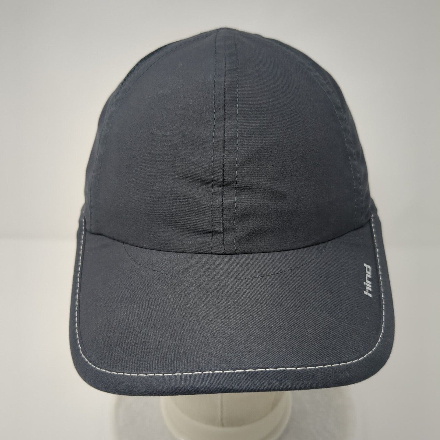 Hind Strapback Hat Gray One Size Adjustable Solid Mesh Trim 6 Panel
