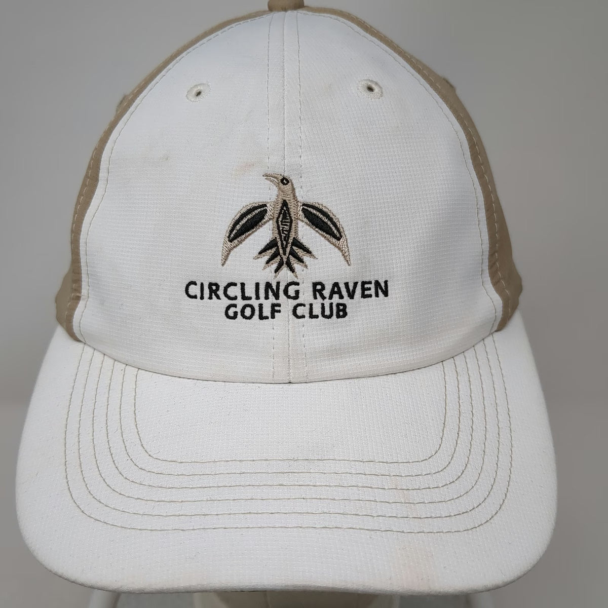 Imperial Baseball Cap White Beige One Size Circling Raven Golf Club Idaho Hat