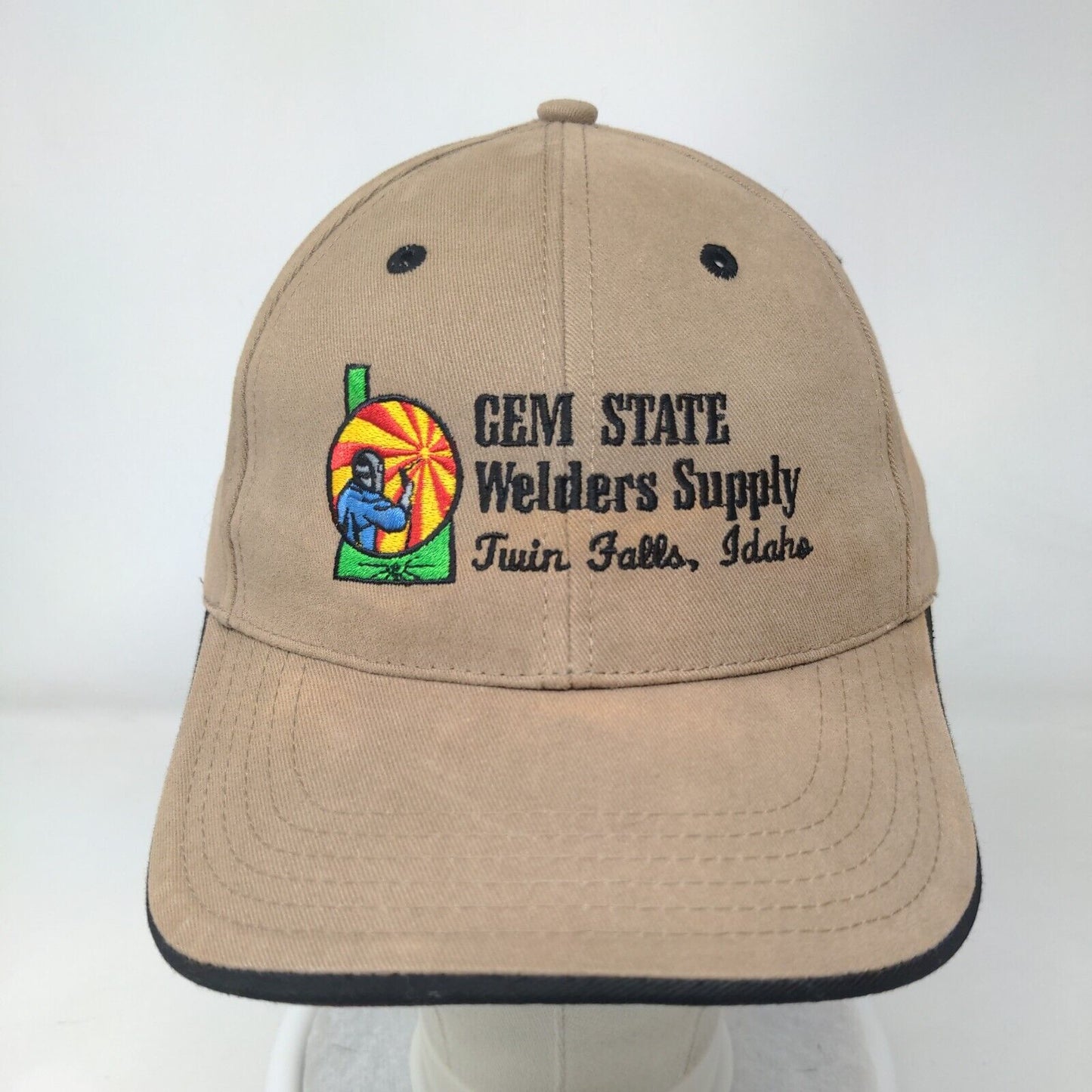 Gem State Welders Supply Twin Falls Idaho Strapback Hat Brown OS Richardson