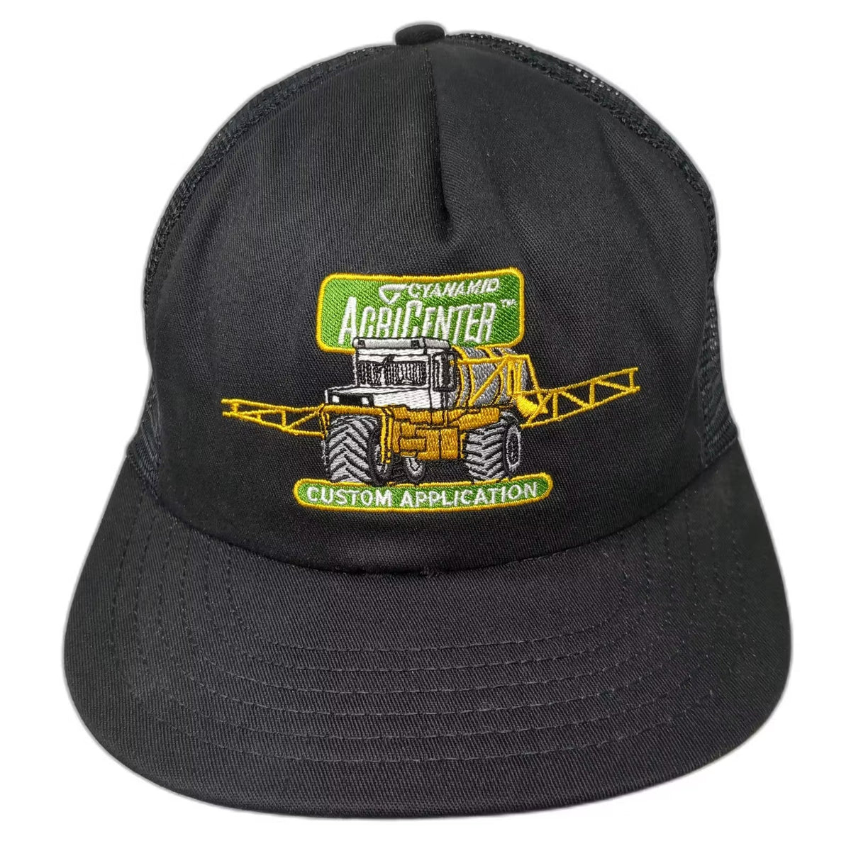 Cyanamid AgriCenter Custom Application Trucker Hat Black Snapback USA Vintage