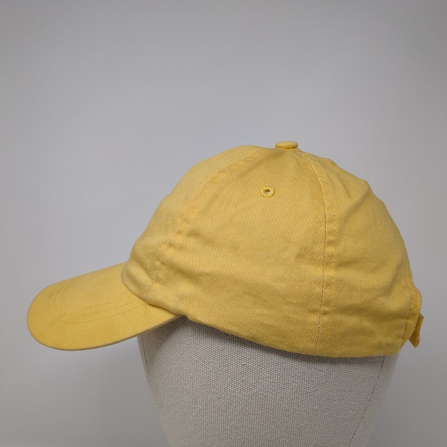 Unbranded Strapback Hat Yellow One Size Adjustable 6 Panel Vented Holes Blank