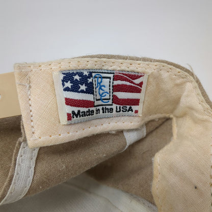 Rogers Seed Co Snapback Hat Beige Blue One Size Made in USA Canvas Denim Work