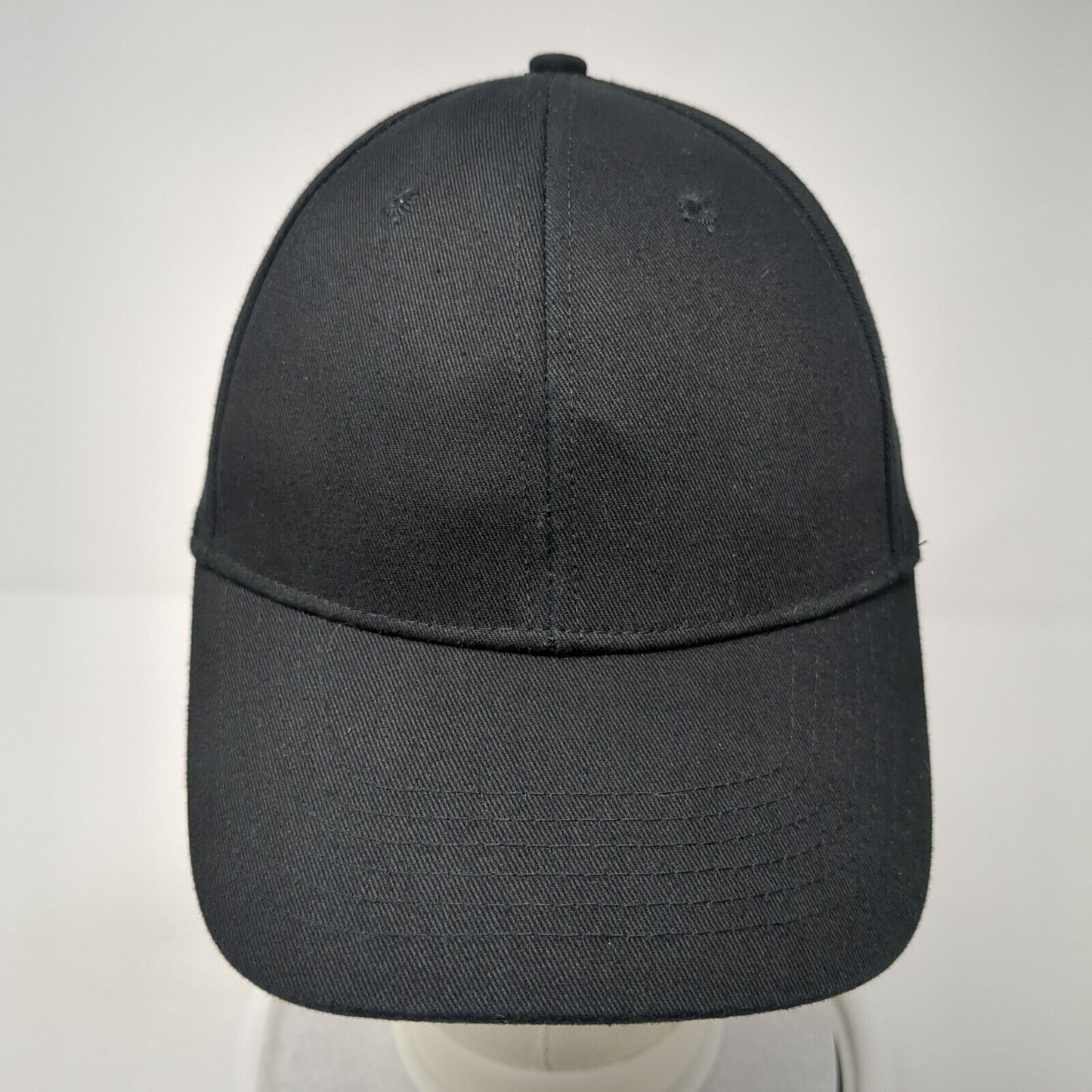 Unbranded Slideback Hat Black One Size Adjustable Vented Holes 6 Panel Blank