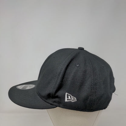 New Era Snapback Hat Black One Size Solid 6 Panel Vent Holes Blank