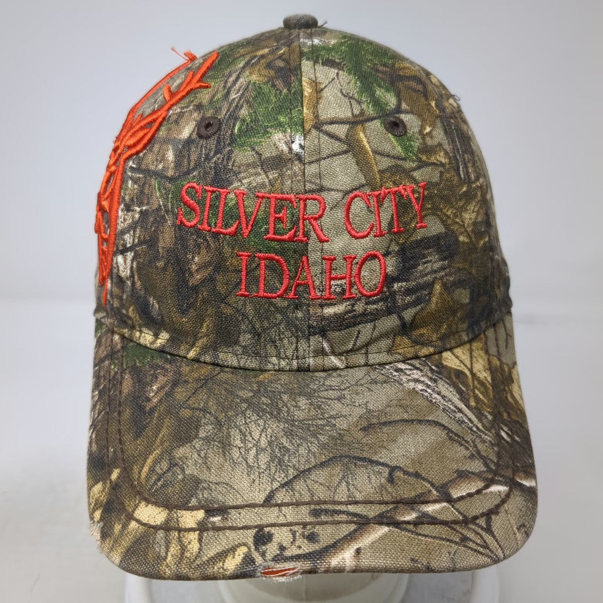 Dri Duck Baseball Cap Green Camo One Size Silver City Idaho Hunting Antler Hat