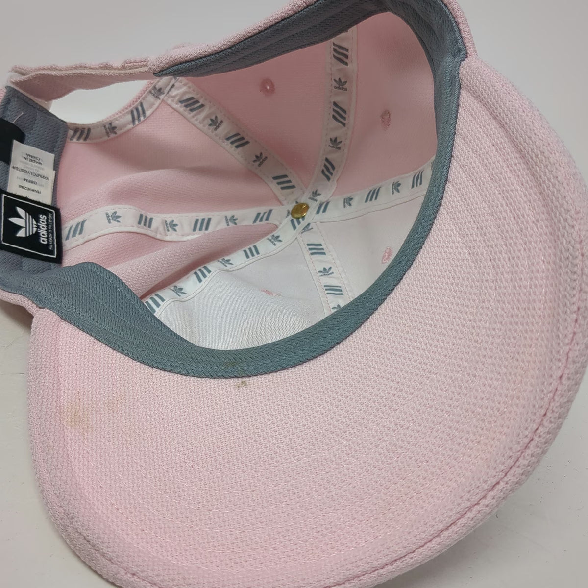 Adidas Baseball Cap Pink One Size Trefoil Logo Strapback Textured Sport Hat