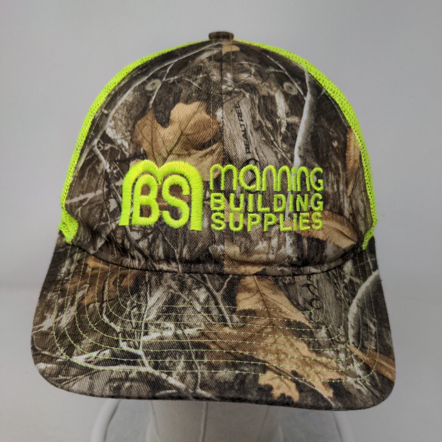 MBS Manning Building Supplies Snapback Mesh Back Trucker Hat Camo One Size