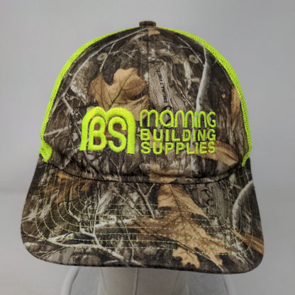 MBS Manning Building Supplies Snapback Mesh Back Trucker Hat Camo One Size