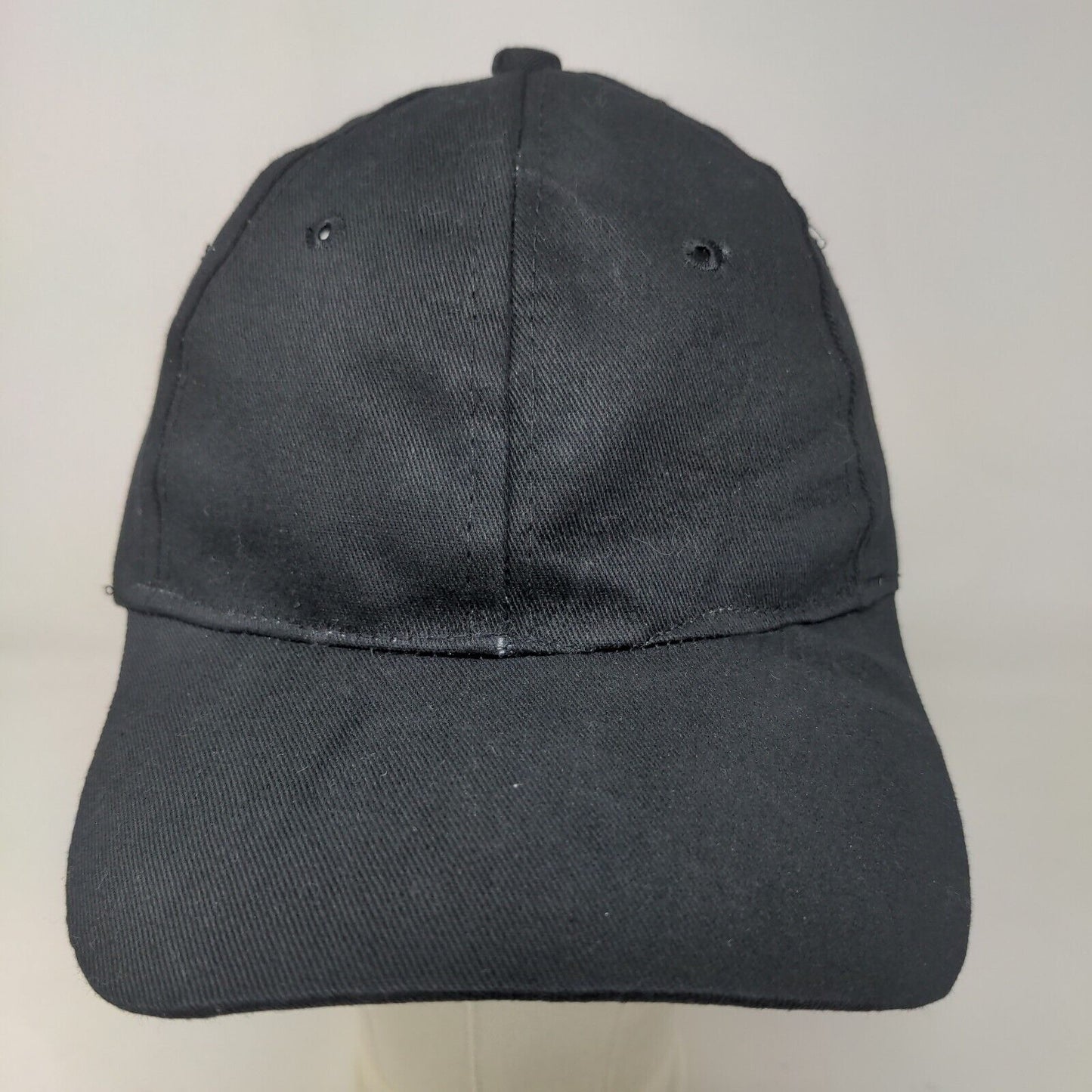 SOL Men's Strapback Hat Black Size OS Adjustable Blank 100% Cotton