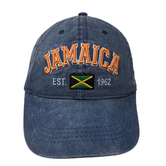 TBL Men's Slideback Hat Blue Embroidered Jamaica Logo 100% Cotton