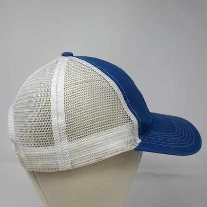 Quake City Caps New York Life Trucker Hat Blue White OSFM Snapback Mesh Patch