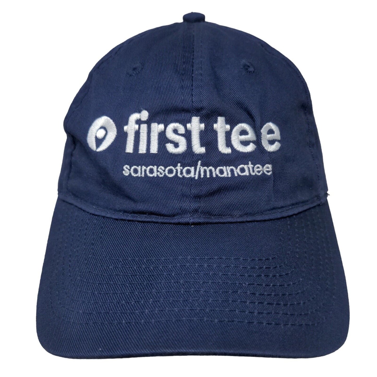 First Tee Sarasota/Manatee Strapback Hat Blue One Size Embroidered