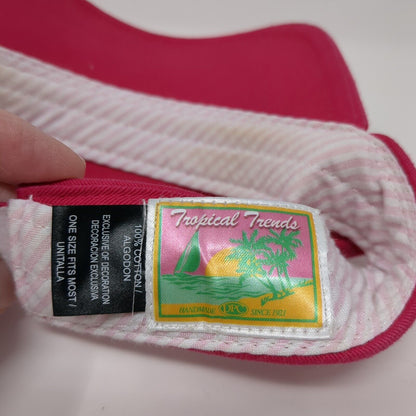 Tropical Trends Dpc Strapback Sun Visor Hat Pink One Size Adjustable