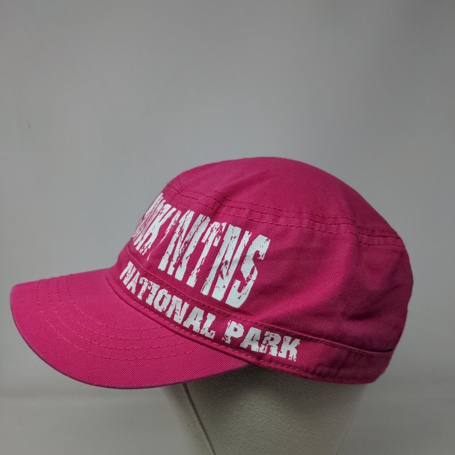 Great Smoky Mtns Strapback Cadet Army Cap Hat Pink One Size Robin Ruth