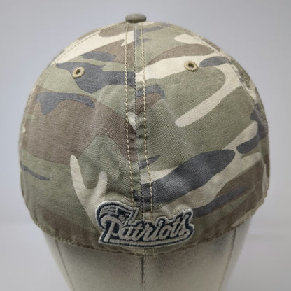 47 Brand NFL New England Patriots Cap Green L Camo Raw Edge Patch Franchise Hat