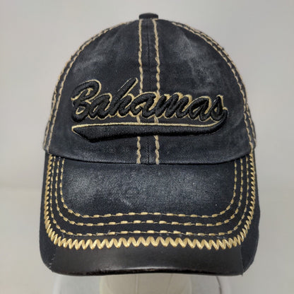 Bahamas Slideback Hat Black One Size Adjustable Strap Embroidered 6 Panel