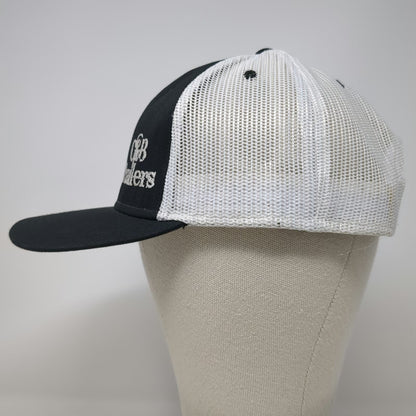 OTTO Trucker Hat Black White One Size C&B Trailers Logo Mesh Snapback 2-Tone