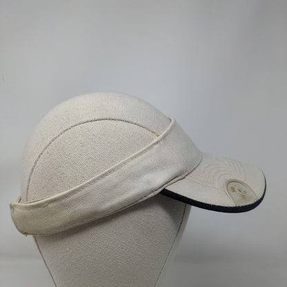 Strapback Sun Visor Cap Hat Tan Size OSFA Blank 100% Cotton Adjustable