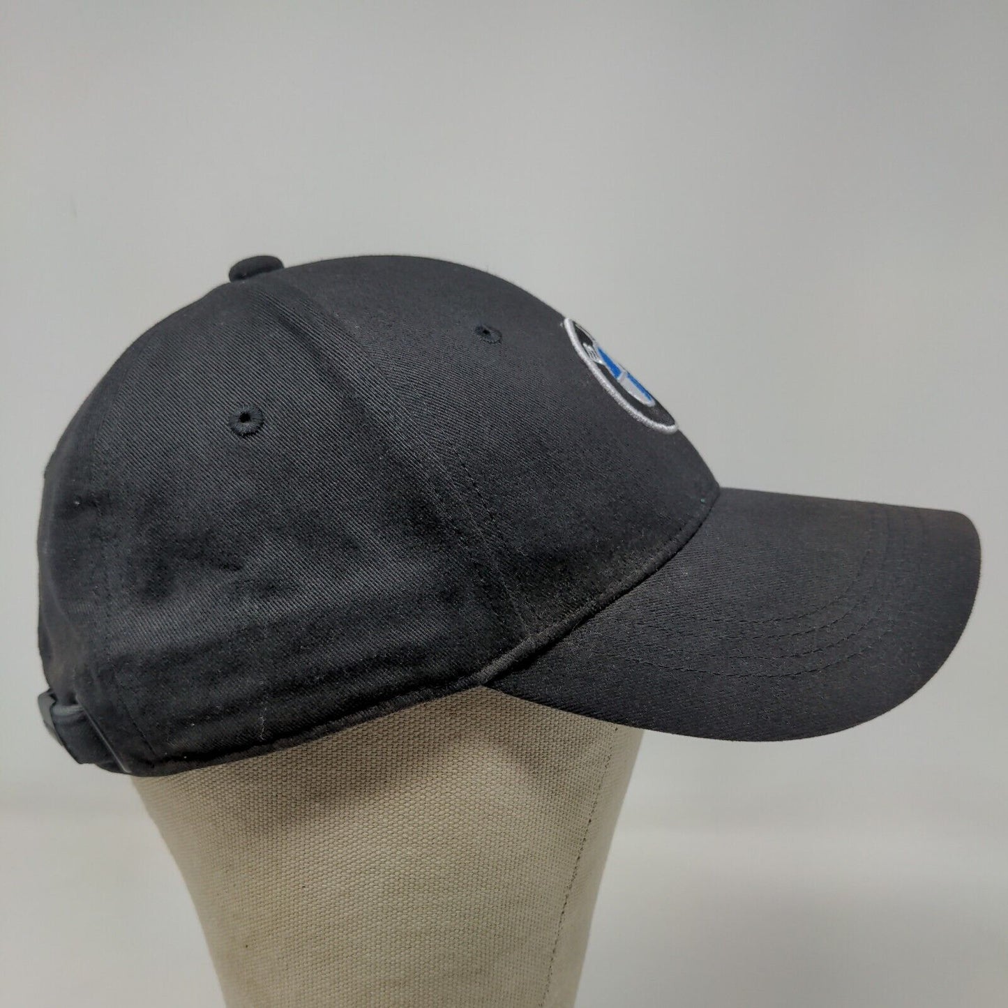 BMW Men's Slideback Hat Black Adjustable Embroidered Logo Car