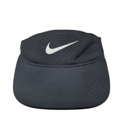 Nike Strapback Sun Visor Hat Black OSFA Adjustable Swoosh Just Do It Dri-Fit