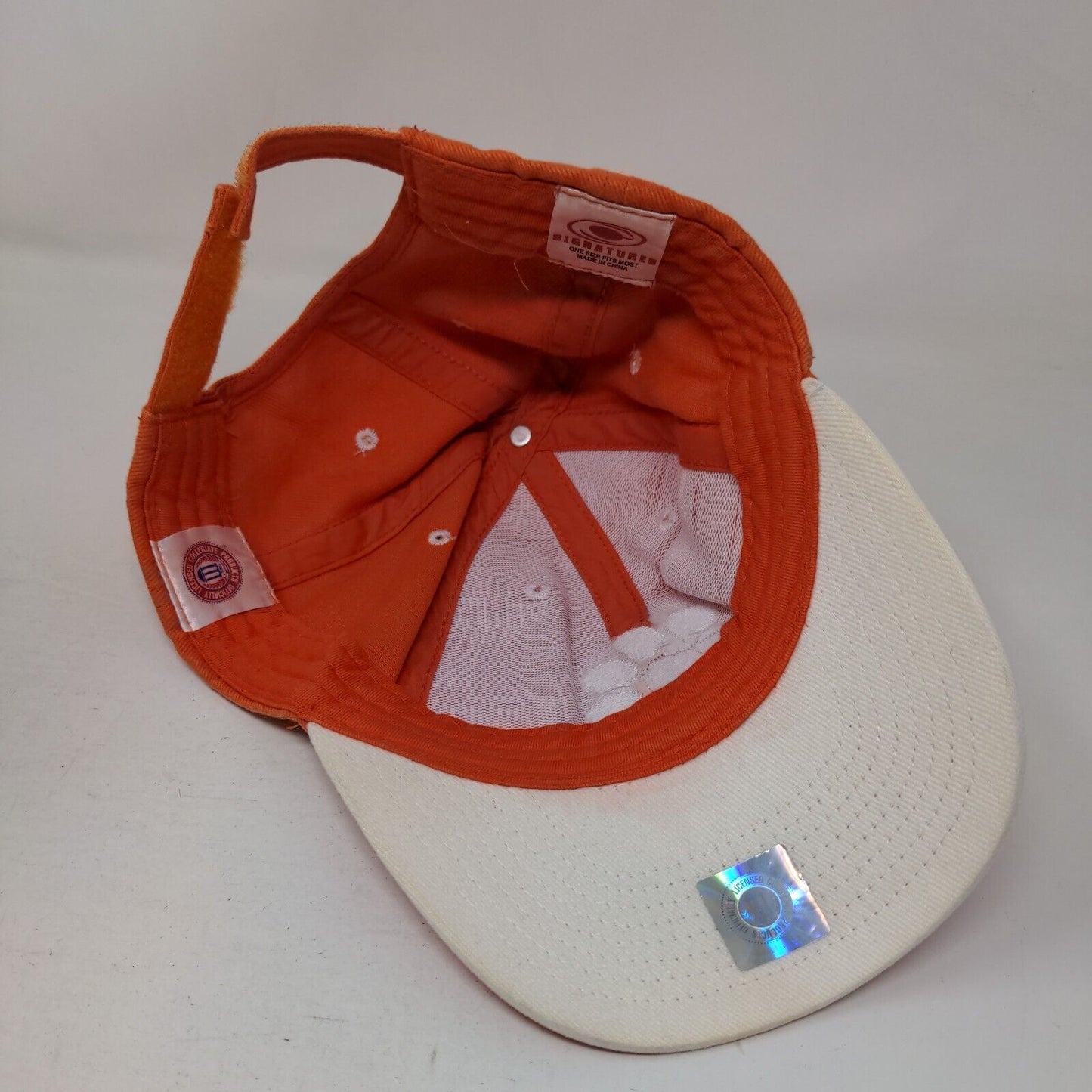 Clemson Tigers NCAA Strapback Hat Orange OSFM Embroidered Paw Logo