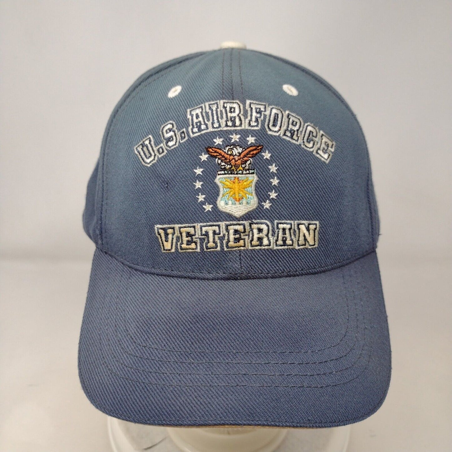 US Air Force Veteran Strapback Hat Blue One Size Rapid Dominance