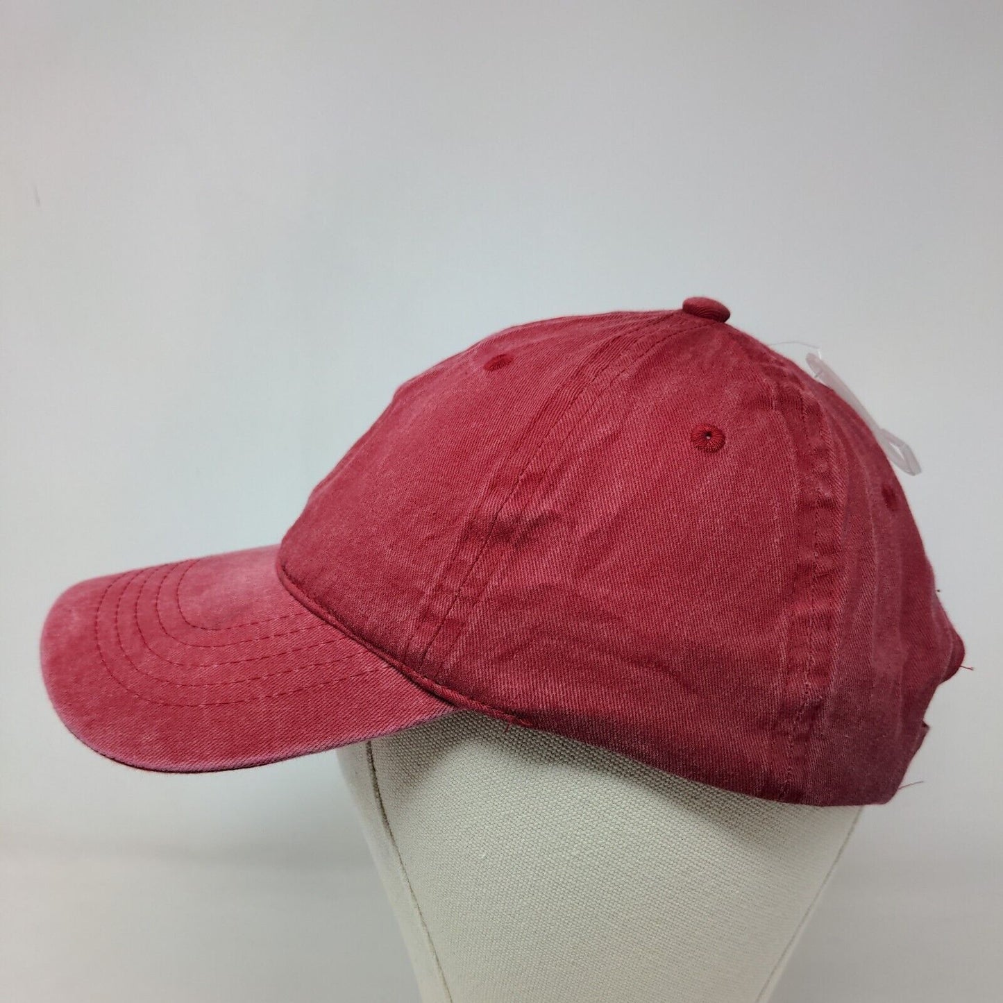 Unbranded Men's Strapback Hat Red OSFM Blank Adjustable Vent Holes