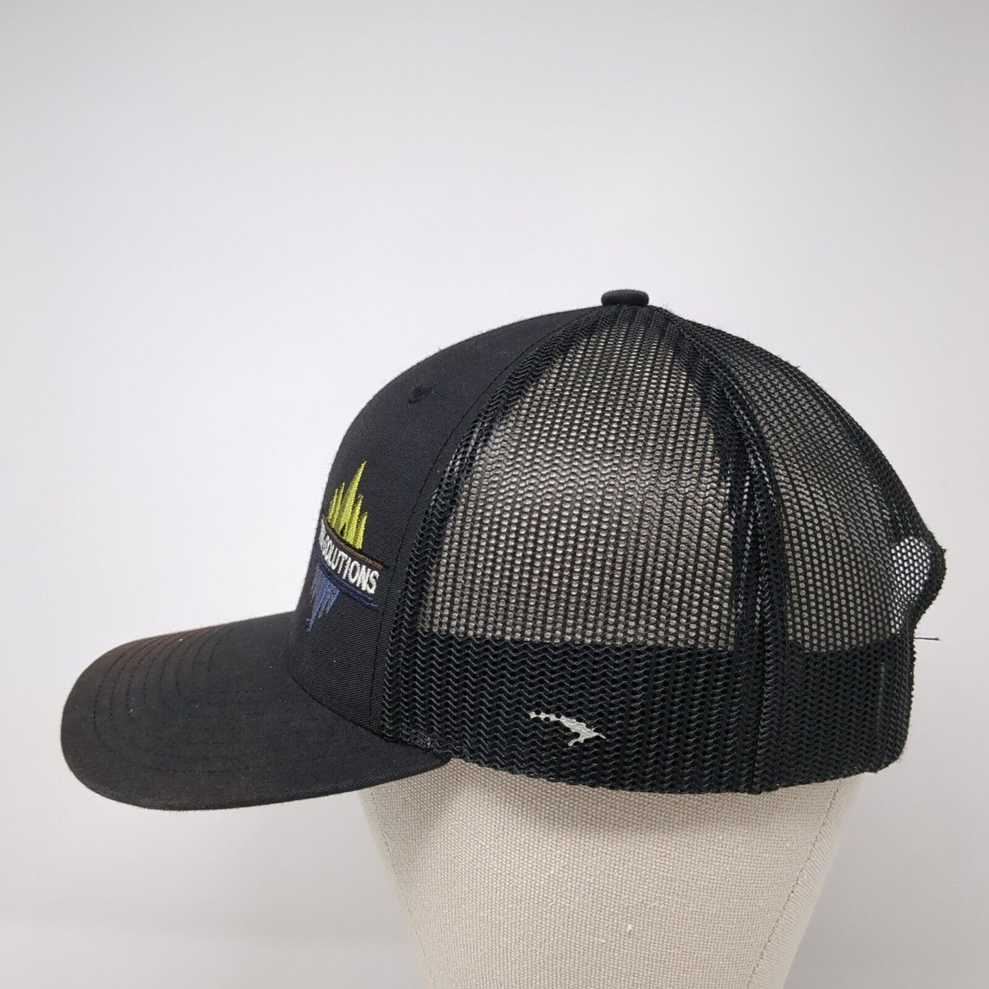 Tek-Solutions Snapback Trucker Hat Black OS Adjustable Mesh Back Richardson