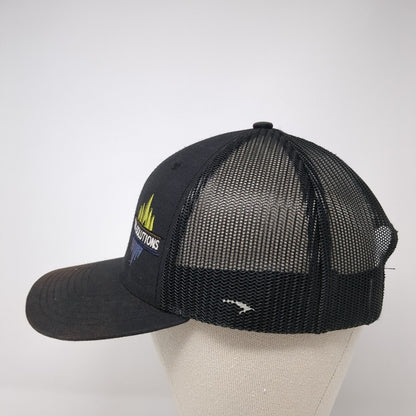 Tek-Solutions Snapback Trucker Hat Black OS Adjustable Mesh Back Richardson