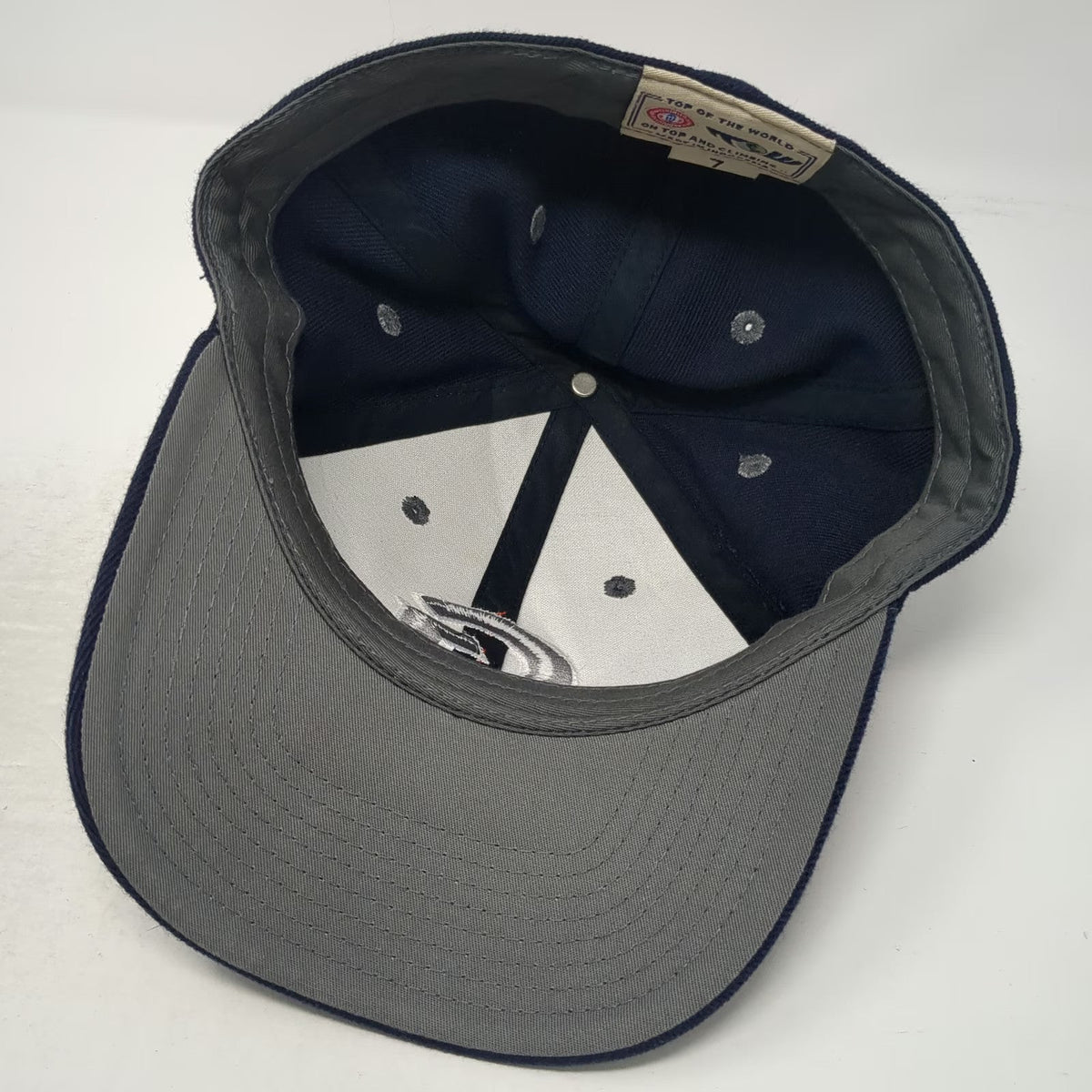 Georgetown Hoyas NCAA Top of the World Blue 7 Fitted Hat Gray G Logo Bulldog Cap