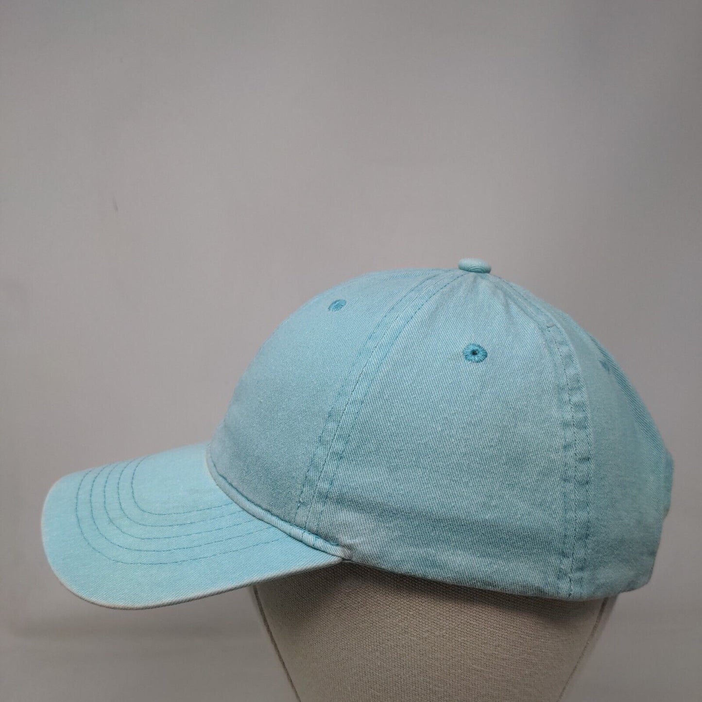 Unbranded Strapback Hat Blue OSFM Adjustable Embroidered Vented Holes 6 Panel