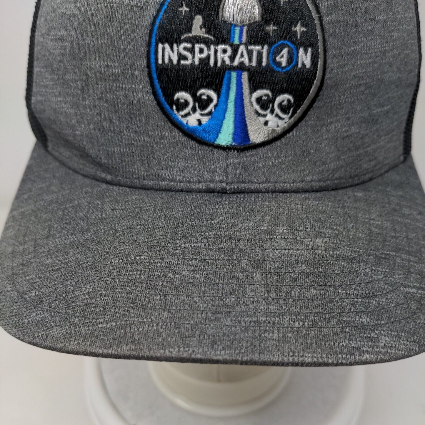 Inspiration Snapback Mesh Back Trucker Hat Gray One Size Embroidered