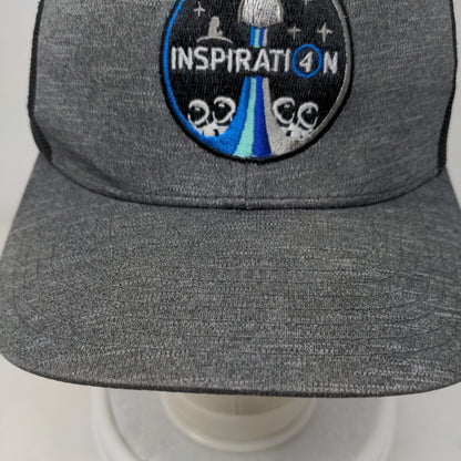 Inspiration Snapback Mesh Back Trucker Hat Gray One Size Embroidered
