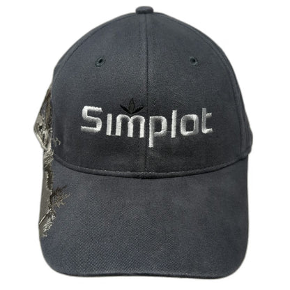 Dri Duck Simplot Baseball Cap Gray One Size Embroidered Grizzly Bear Hat Cotton