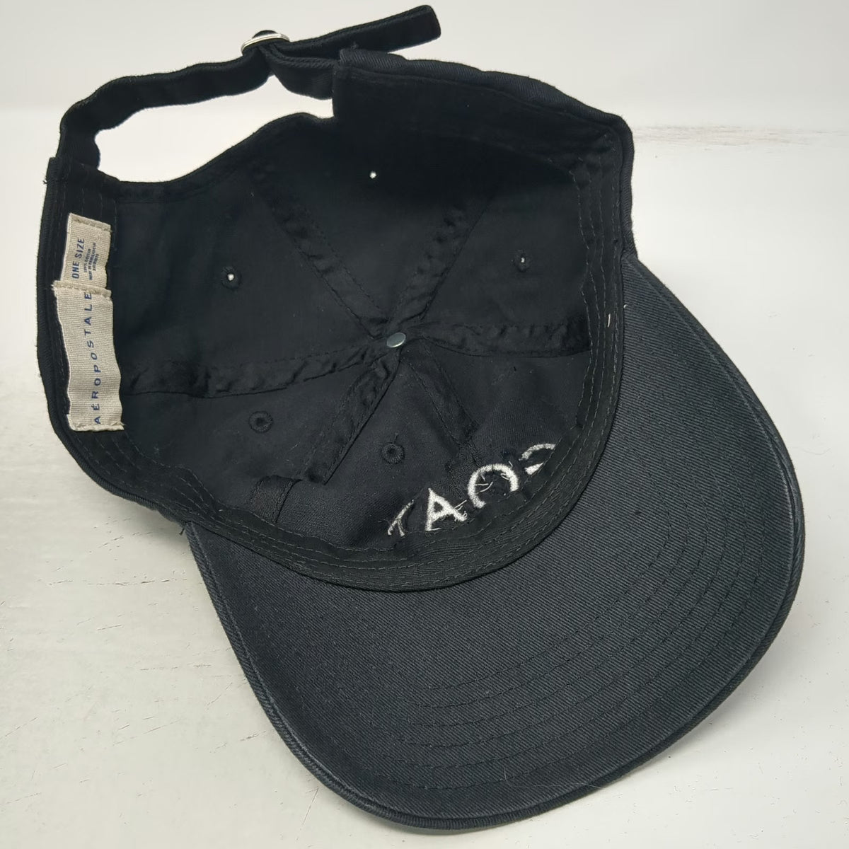 Aeropostale GOAT Black Baseball Cap One Size Slideback Cotton Adjustable hat