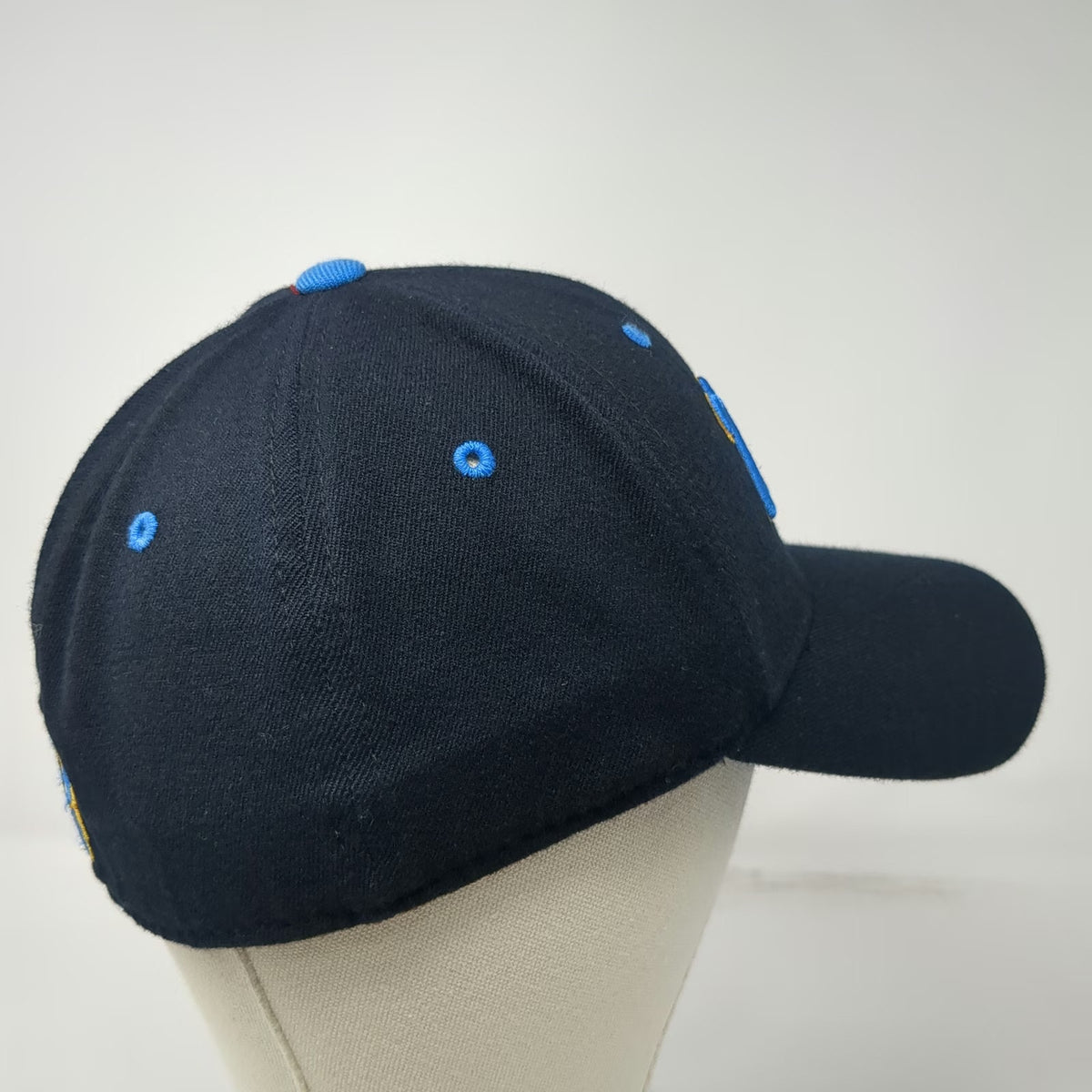 UCLA Bruins NCAA Top of the World Hat Black Blue Gold One Size Stretch Fit OS