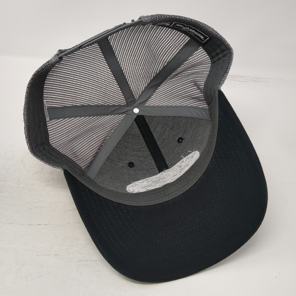 Richardson Trucker Hat Black Gray One Size Brian Warner Custom Leather Silver
