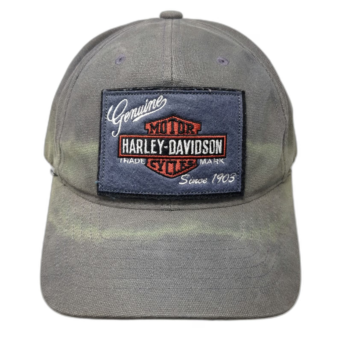 Harley-Davidson Baseball Cap Gray One Size Adjustable Genuine Patch Logo Hat