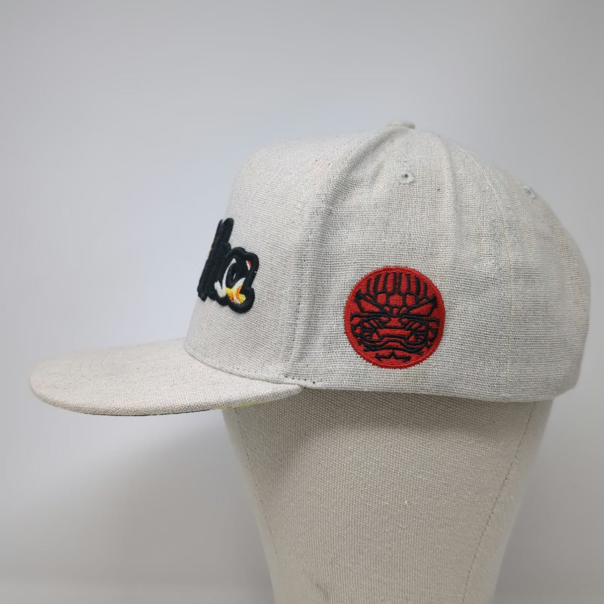 Aloha Headwear 5 Panel Beige Hat OSFM Hawaii Islands Tropical Floral Flat Brim