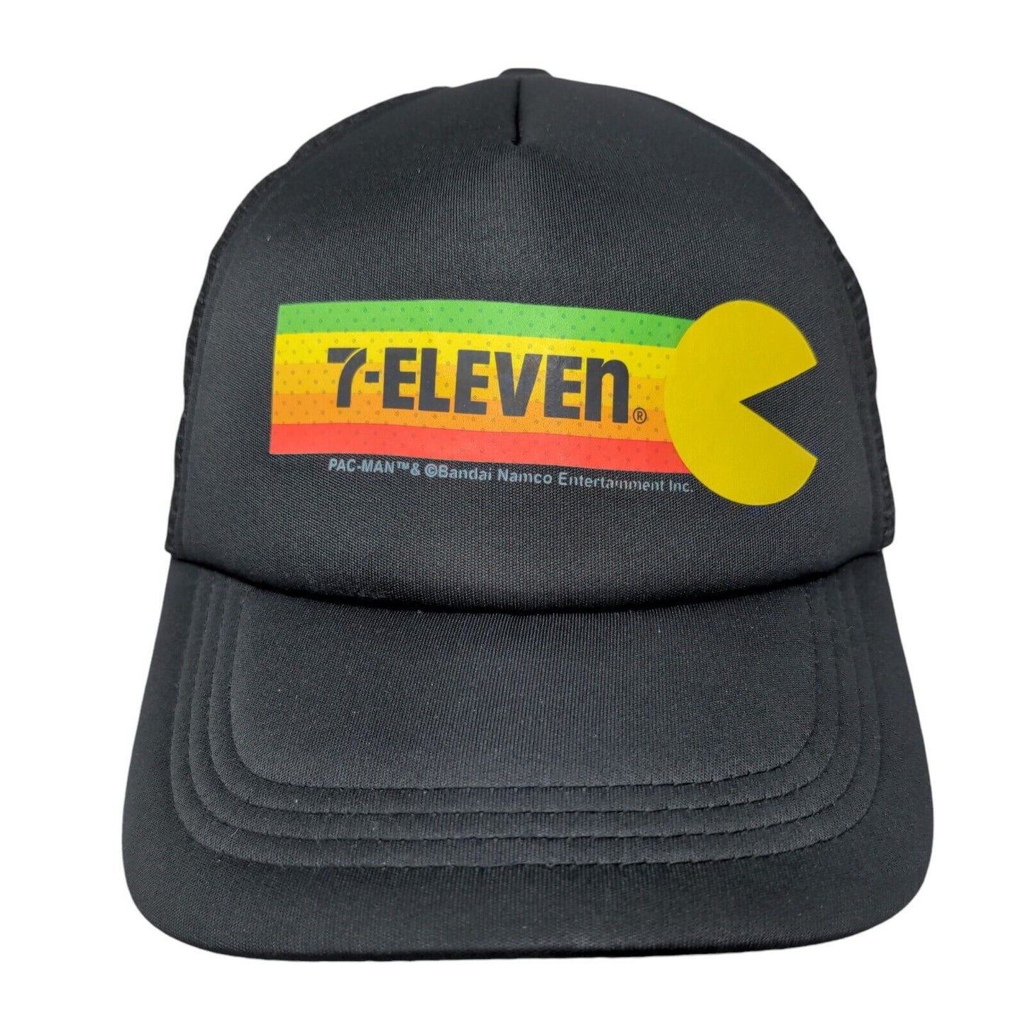 7-Eleven Pac-Man Snapback Mesh Back Trucker Hat Black One Size