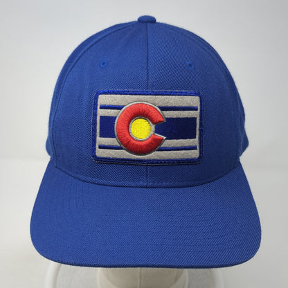 Colorado Snapback Hat Blue One Size Adjustable Embroidered Patriotic 6 Panel