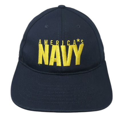 Blue Baseball Cap One Size Strapback America's Navy Embroidered USA Made Hat