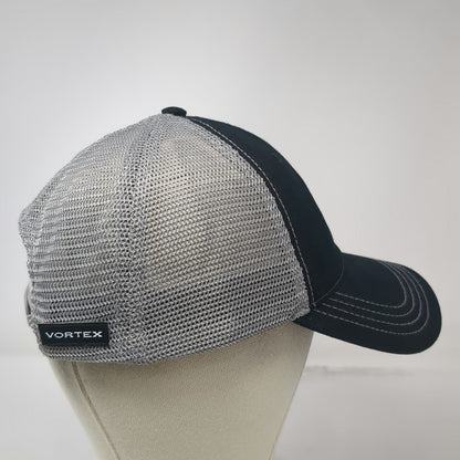 Vortex Trucker Hat Black Gray One Size Mesh Snapback Mountain Logo Patch Brim