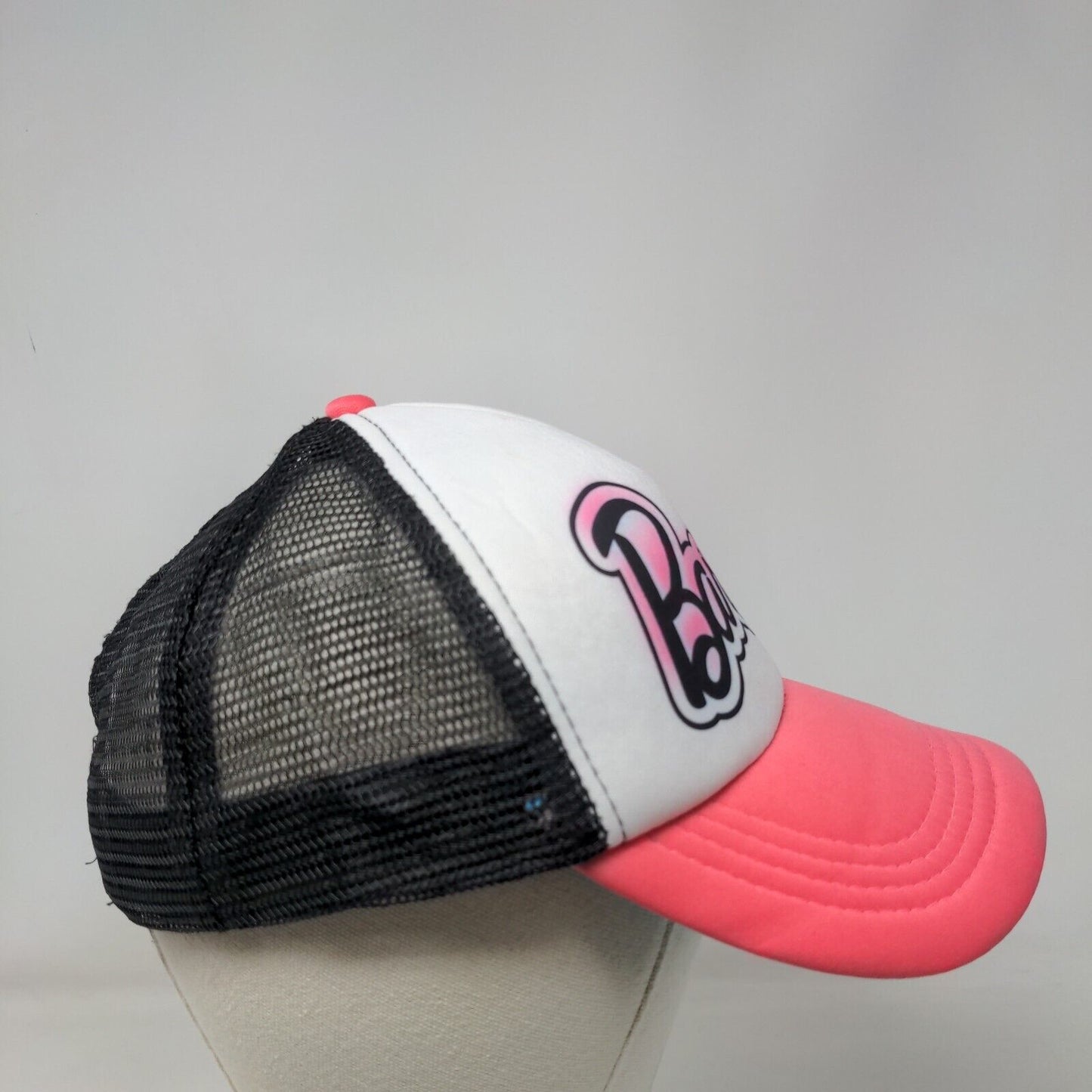 Barbie Snapback Trucker Hat Multicolor One Size Colorblock Mesh Back 6 Panel