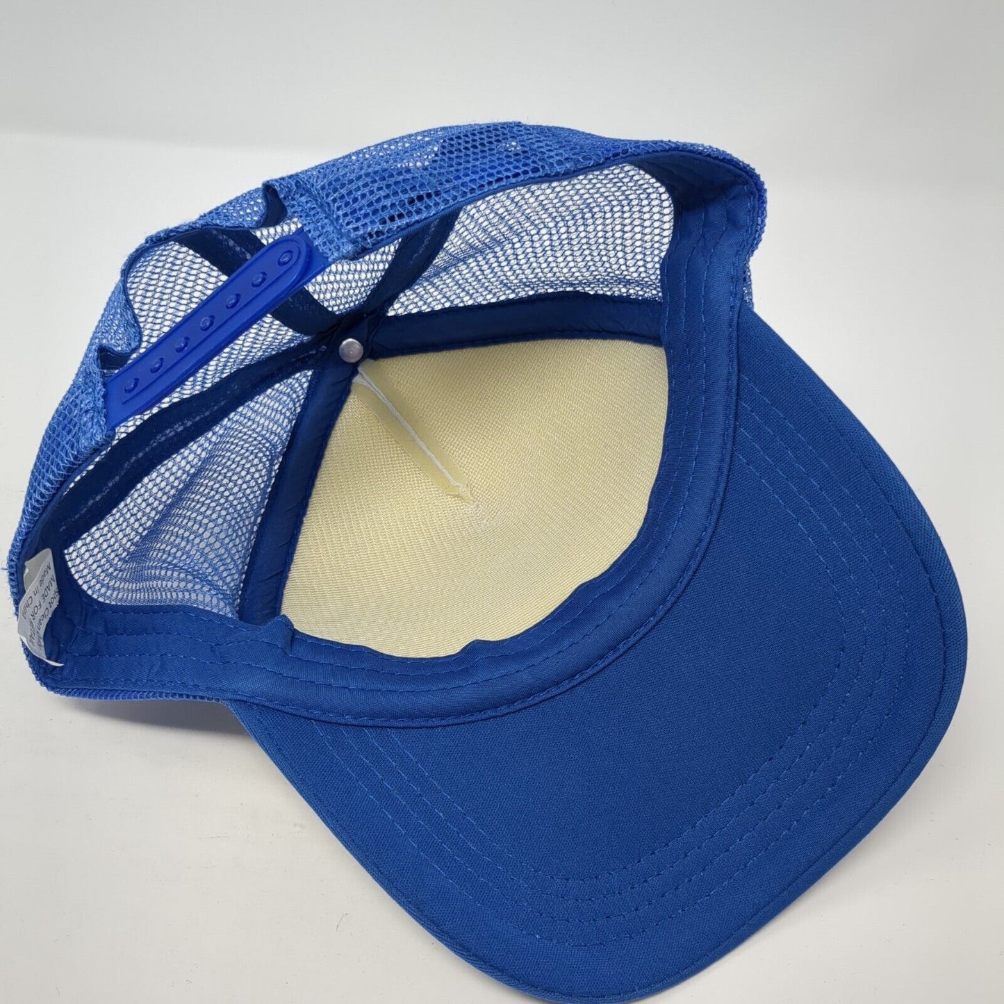 World's Best Dad Snapback Trucker Hat Blue One Size Mesh Back Colorblock