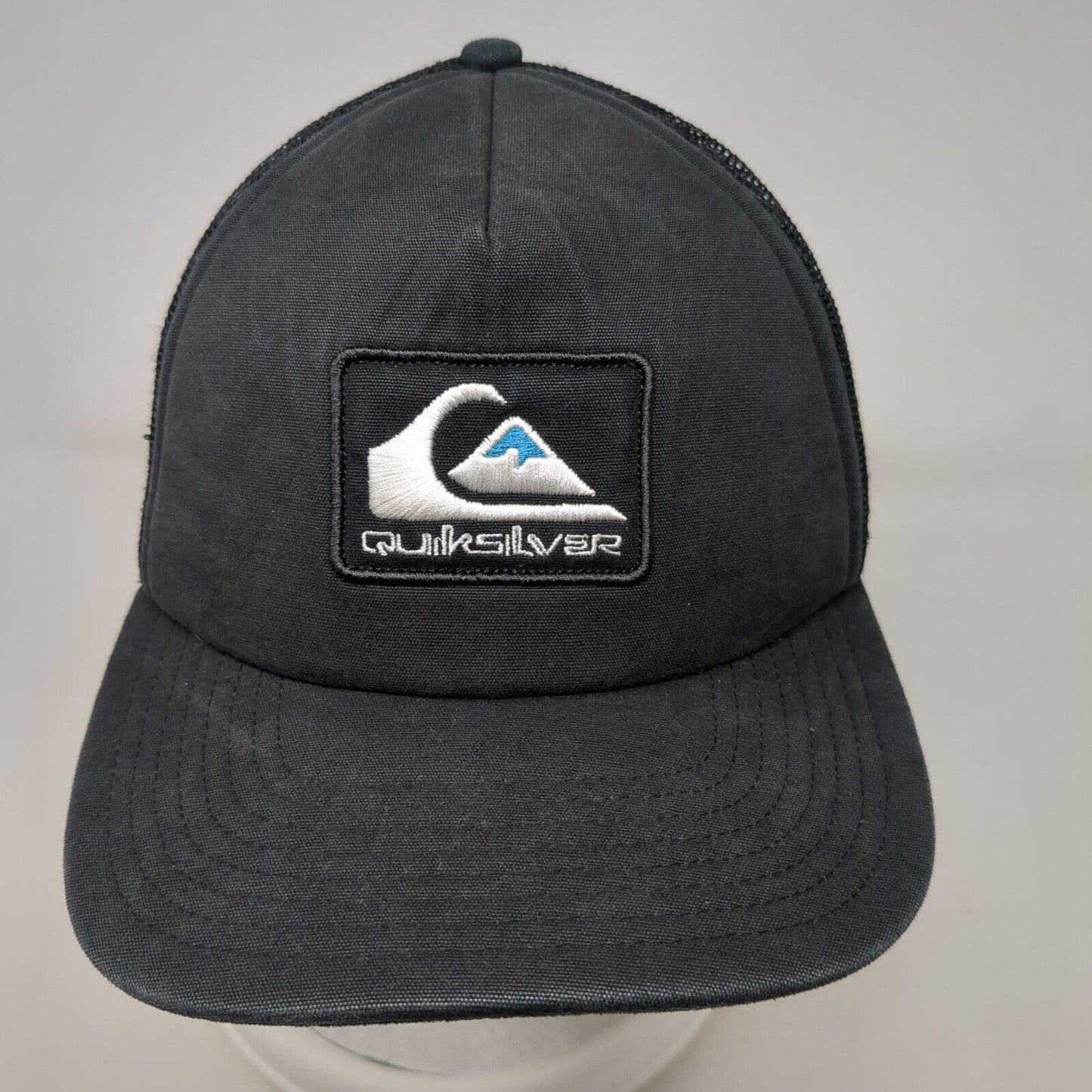 Quiksilver Snapback Trucker Hat Black OSFM Adjustable Embroidered Mesh Back