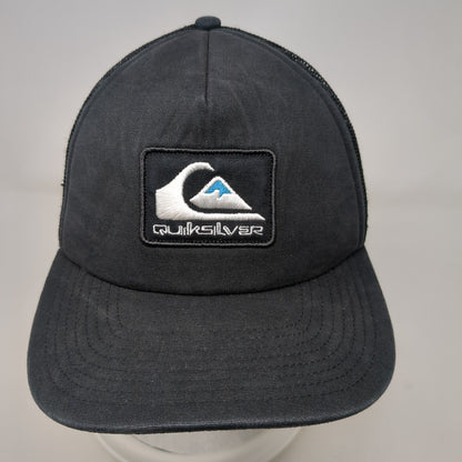 Quiksilver Snapback Trucker Hat Black OSFM Adjustable Embroidered Mesh Back