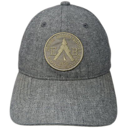 Eddie Bauer Gray Baseball Cap One Size Slideback Outdoor Patch Linen Blend Hat