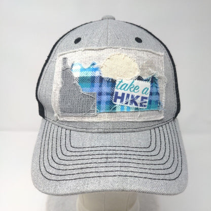 Take A Hike Snapback Trucker Hat Gray OSFM Adjustable Mesh Back Polyester